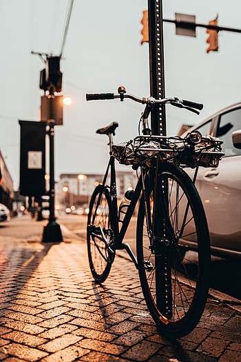 City, Miscellanea, Miscellaneous, Street, Bicycle, Sidewalk HD phone wallpaper