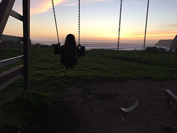 Girl On A Swing, model, people, woman, sunset, female HD wallpaper