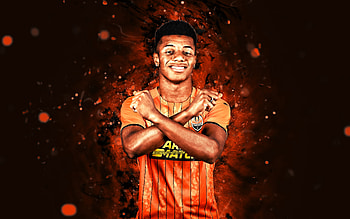 David Neres, , Shakhtar Donetsk FC, orange neon lights, brazilian footballers, Ukrainian Premier League, David Neres Campos, soccer, football, David Neres , David Neres Shakhtar Donetsk HD wallpaper