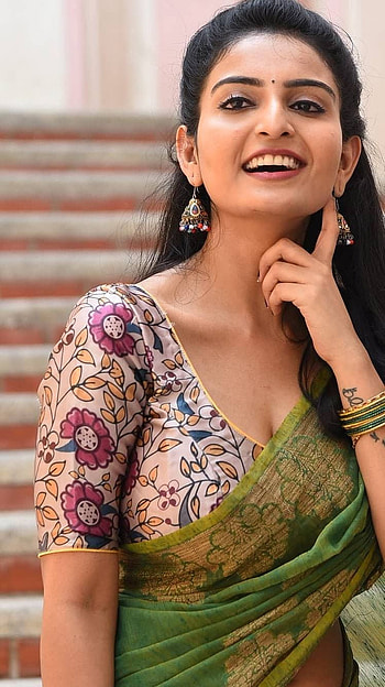 Ananya nagalla, telugu actress, saree beauty, saree lover, cleavage, sexy gorgeous HD phone wallpaper
