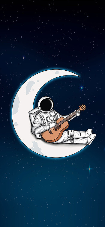 Astronaut, art, crescent HD phone wallpaper