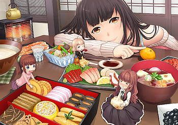 Anime Food, Girl, Anime, art, Food HD wallpaper