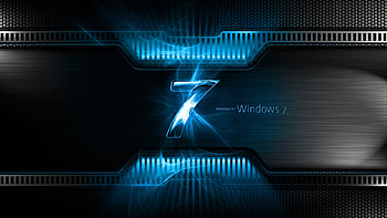 Preview windows 7, blue, black, logo, light HD wallpaper