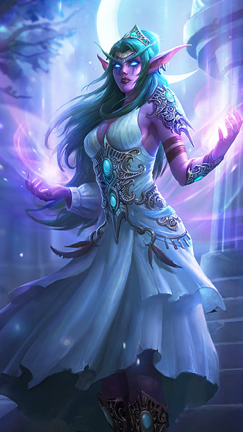 Moonlit Night Elf — World of Warcraft , video game, World of Warcraft HD phone wallpaper