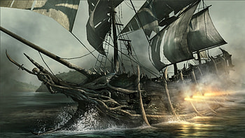 Ghost Ship, Fantasy pirate artwork, Mystical voyage, Enigmatic backgrounds HD wallpaper