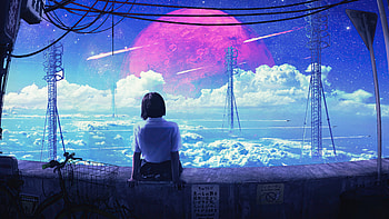Me And My Thoughts, alone, artist, artwork, digital-art, pixiv HD wallpaper