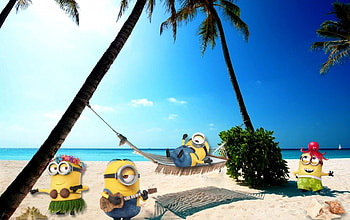 Summer Minions HD wallpaper