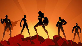 DC heroes, Silhouette, art HD wallpaper