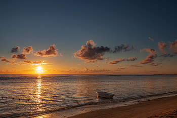 Boat Sea Beach Sunset , sunset, sea, boat, nature HD wallpaper