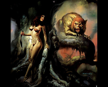 Manticore, girl, creature, fantasy HD wallpaper