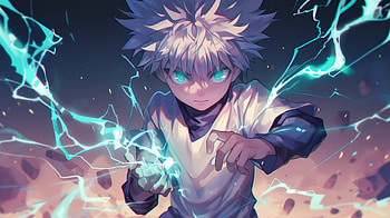 Electrifying Killua Zoldyck - Hunter x Hunter, Anime, Hunter x Hunter, Killua Zoldyck, blue eyes HD wallpaper