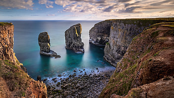 Coast, sea, nature, cliff HD wallpaper