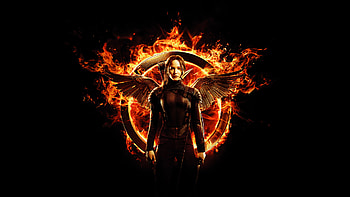 Jennifer Lawrence, The Hunger Games, The Hunger Games: Mockingjay Part 1, Movie, Fire, Katniss Everdeen, Wings HD wallpaper