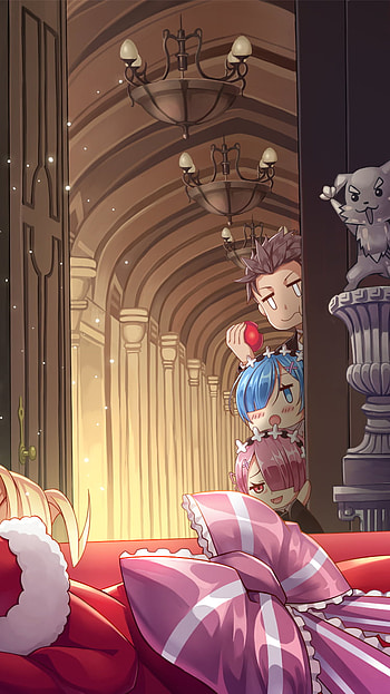 Subaru Natsuki, Ram (Re:ZERO), Rem (Re:ZERO), Anime, Re:Zero - Starting Life in Another World HD phone wallpaper