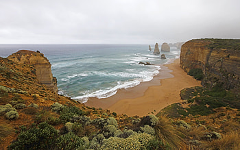 Sand, Wave, Ocean, Limestone stacks HD wallpaper