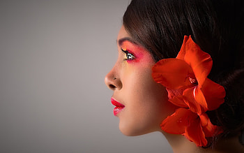 ღ, Girl, Flower, Makeup, Look HD wallpaper