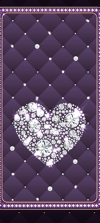Heart Purple, love, beautiful, themes, art, diamond, organism, luxury, valentine, leather HD phone wallpaper