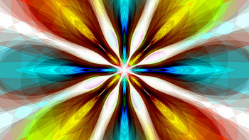 Yellow White Blue Brown Circle Glow Rays Abstraction Abstract HD wallpaper