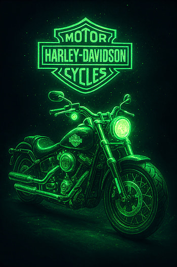 Neon Harley-Davidson Motorcycle , motorcycle, bike, neon HD phone wallpaper