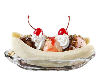 Banana split, chocolate, cherry, dessert, banana, food, cream HD wallpaper