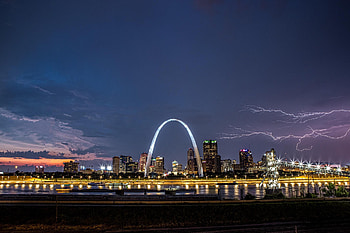 St. Louis Skyline, Lightning storm, Lightning storm, Lightning storm HD wallpaper