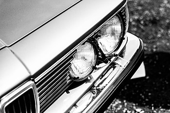 BMW, car, headlight, monochrome HD wallpaper