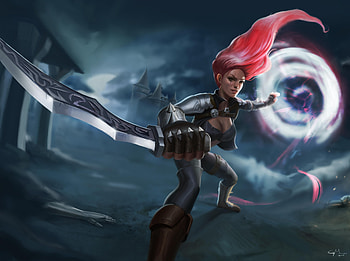 Katarina League Of Legends Fan Artwork, katarina-league-of-legends, league-of-legends, games, fantasy-girls, artist, deviantart HD wallpaper