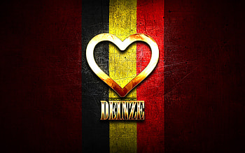I Love Deinze, belgian cities, golden inscription, Day of Deinze, Belgium, golden heart, Deinze with flag, Deinze, Cities of Belgium, favorite cities, Love Deinze HD wallpaper