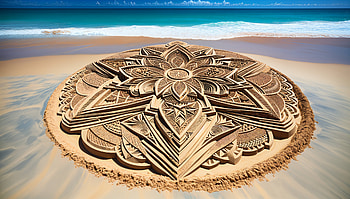 Stunning Sand Art: A Ultra Experience, beach, mandala, sculpture, ocean HD wallpaper
