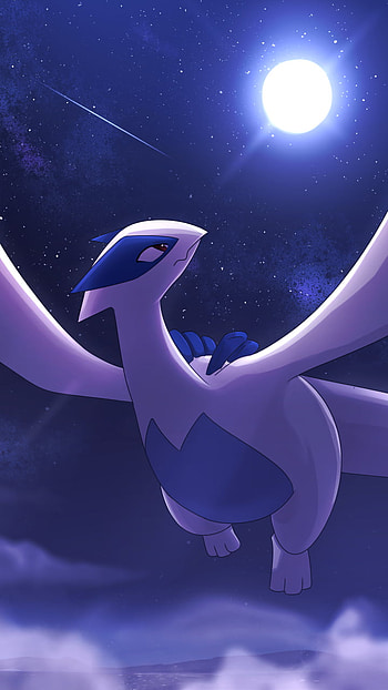 Lugia Soars Under the Starry Night – Pokémon Anime , Anime, Pokemon HD phone wallpaper