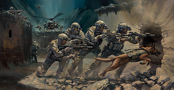 art, soldiers, special forces, assault rifles, weapons, equipment HD wallpaper