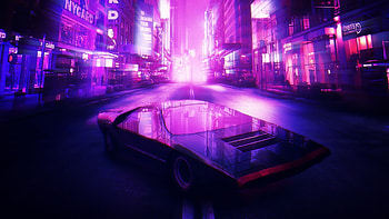 Neon City Car , neon, cars, artist, artwork, digital-art HD wallpaper