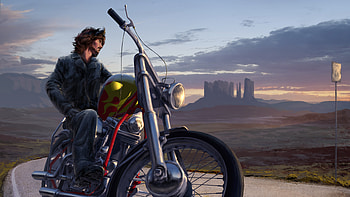Bike Rider Digital Art , biker, bikes, digital-art, artist, artwork, deviantart HD wallpaper