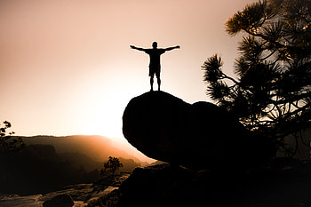 Alone, Rock, Dark, Silhouette, Loneliness, Lonely HD wallpaper