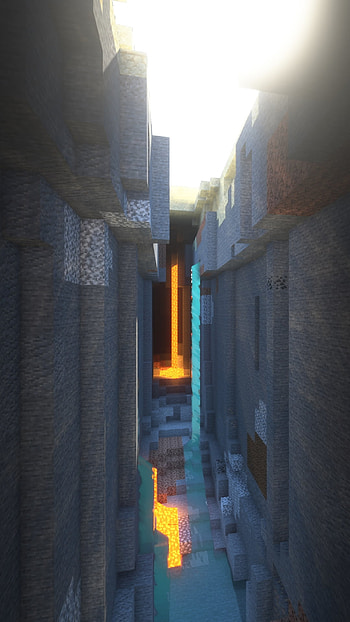 Ravine, video game, Minecraft HD phone wallpaper
