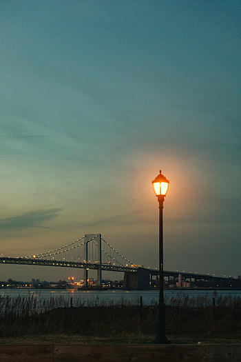 Nature, Twilight, Dusk, Bridge, Lamp, Lantern, Evening, View HD phone wallpaper