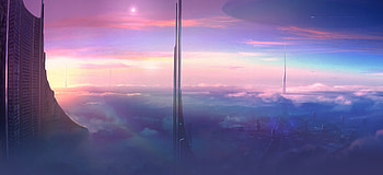 Above The Clouds Skyscraper, skyscraper, artist, artwork, digital-art, deviantart HD wallpaper