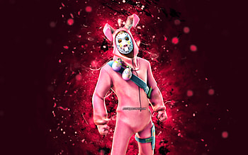 Rabbit Raider, , purple neon lights, Fortnite Battle Royale, Fortnite characters, Rabbit Raider Skin, Fortnite, Rabbit Raider Fortnite HD wallpaper
