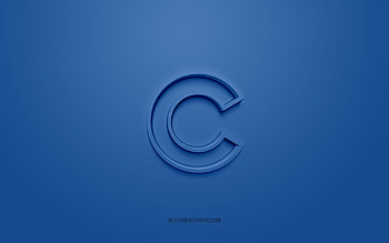 Chicago Cubs emblem, creative 3D logo, blue background, American baseball club, MLB, Chicago, USA, Chicago Cubs, baseball, Chicago Cubs insignia HD wallpaper