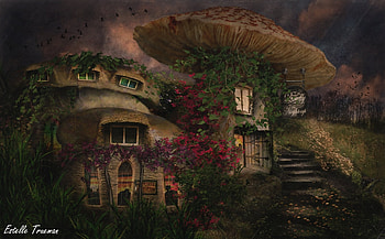 Mushroom mansion, fantasy, house, estelle trueman, luminos, mushroom, mansion HD wallpaper
