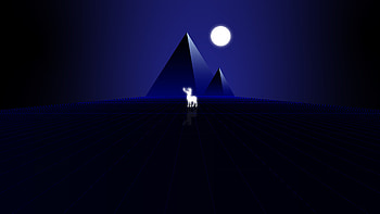 Synth Wave Pyramids And Deer , deer, pyramid, synthwave, artist, artwork, digital-art, minimalism, minimalist HD wallpaper