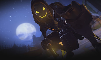 Ana, overwatch, halloween mask, video game HD wallpaper