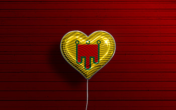 I Love Auvergne, , realistic balloons, red wooden background, Day of Auvergne, french provinces, flag of Auvergne, France, balloon with flag, Provinces of France, Auvergne flag, Auvergne HD wallpaper