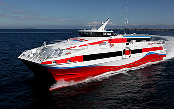 Express ferry ship, Maritime transport, Speed and efficiency, Travel connection HD wallpaper