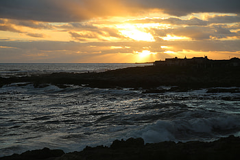 Nature, Sunset, Sea, Twilight, Waves, Dark, Dusk, Island HD wallpaper