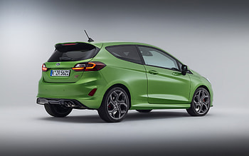 2022, Ford Fiesta ST, , rear view, exterior, new green Fiesta, green hatchback, American cars, Ford HD wallpaper