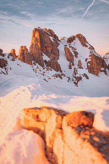 Landscape, Winter, Nature, Snow, Rock, Mountain HD phone wallpaper