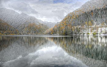 Winter, Nature, Snow, Lake, Reflection, Ripples, Ripple, Frost, Hoarfrost, Cool, Coolness HD wallpaper