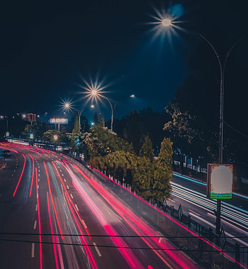 Cities, Road, Markup, Lines, Long Exposure, Glow HD phone wallpaper