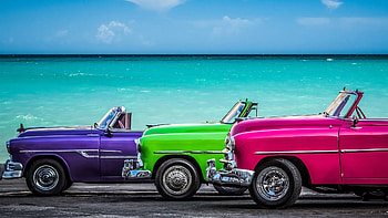 Classic cars, Caribbean backdrop, Cuban charm, Windows spotlight HD wallpaper